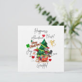 Kerstkaart | Feestelijke kerstwensen Kaart (Staand voorkant)