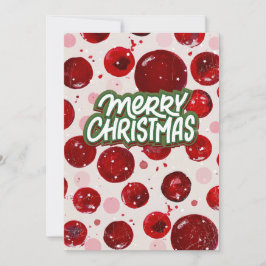 Kerstkaart – Festieve Rode Kerstballen