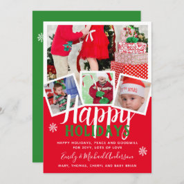 KERSTKAART Fijne Feestdagen 2022 Rood Groen Kaart