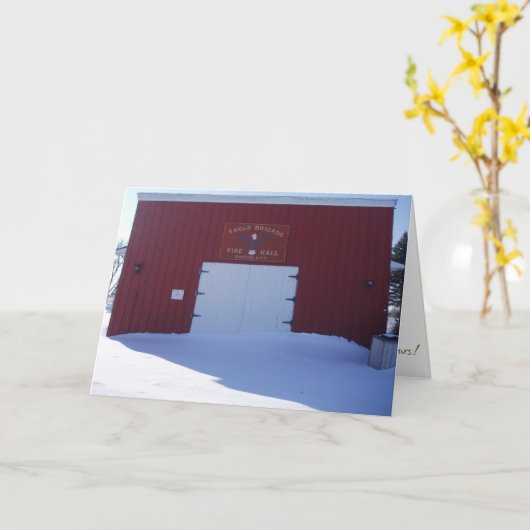Kerstkaart "Fire Hall" Kaart (Gele Bloem)