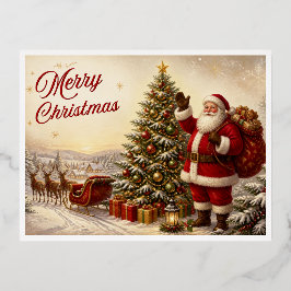 kerstkaart folie feestdagen briefkaart