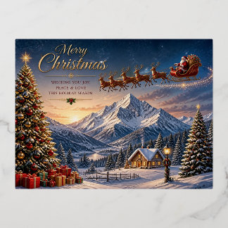 kerstkaart folie feestdagen briefkaart