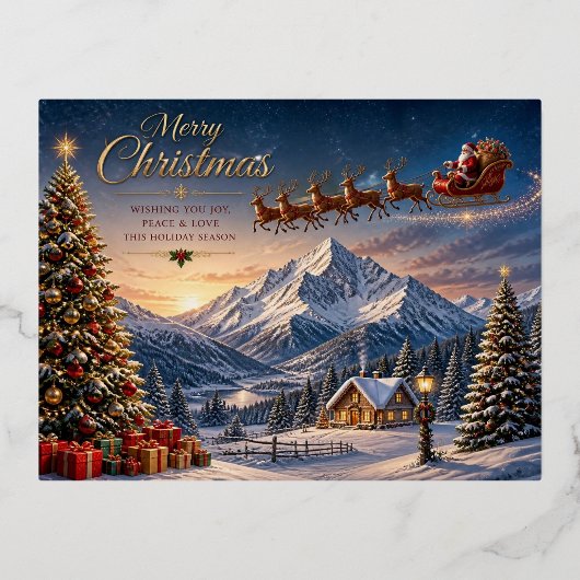 kerstkaart folie feestdagen briefkaart (Voorkant)