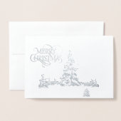 kerstkaart folie kaarten (Voorkant met envelop)
