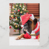 KERSTKAART FOTO COLLOGE ECHT GOUD FOLIE UITNODIGING (Achterkant)