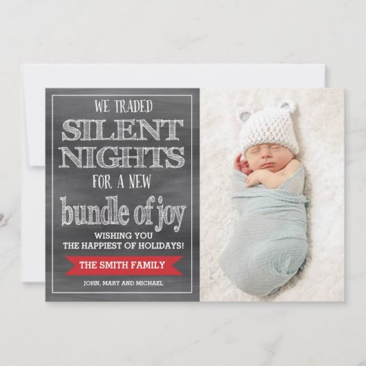 kerstkaart Funny, feestdag fotokaart, Baby (Voorkant)