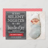 kerstkaart Funny, feestdag fotokaart, Baby (Voorkant / Achterkant)