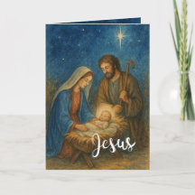 Kerstkaart geboorte van Jezus