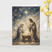 Kerstkaart Geboorte van Jezus Kaart (Gele Bloem)