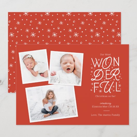 Kerstkaart geboortekaartje (Voorkant / Achterkant)