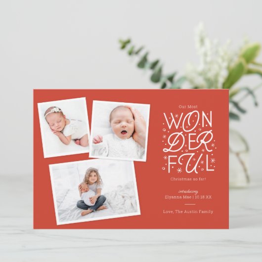 Kerstkaart geboortekaartje (Staand voorkant)