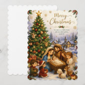 Kerstkaart geboortescène (Voorkant / Achterkant)