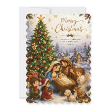 Kerstkaart geboortescène