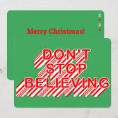Kerstkaart 'Geloof erin' met Candy Cane Flat (Voorkant / Achterkant)