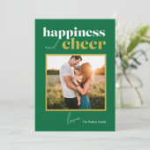 Kerstkaart Geluk Kerst Groen Goud Glitter Liseraan (Staand voorkant)