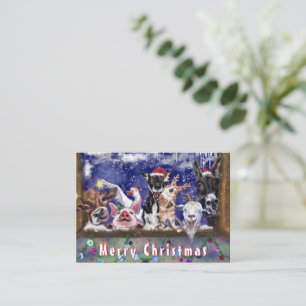 Kerstkaart Gelukkig Boerderijdier Feestje - Leuk Notitiekaartje