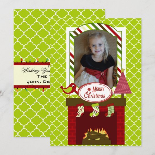 kerstkaart Gepersonaliseerd feestdag (Voorkant / Achterkant)