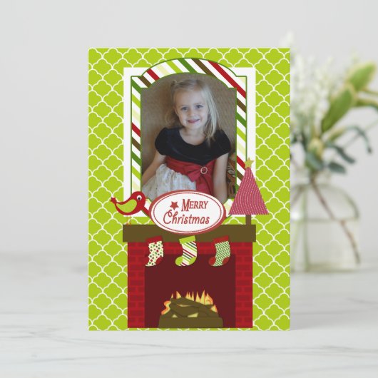 kerstkaart Gepersonaliseerd feestdag (Staand voorkant)