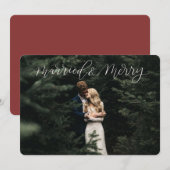 Kerstkaart 'Getrouwd & Vrolijk' Kaart (Voorkant / Achterkant)