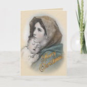 Kerstkaart Gezegende Moeder en Baby Jezus Feestdagen Kaart (Voorkant)