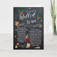 Kerstkaart glühwein recept krijtbord