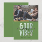 Kerstkaart | GOEDE VIBES - groen (Voorkant / Achterkant)