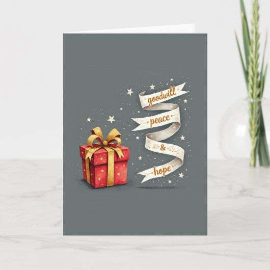 Kerstkaart Goedheid Vrede Hoop Cadeau Kaart (Voorkant)