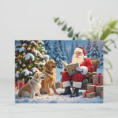 Kerstkaart Golden Retriever (Staand voorkant)