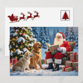 Kerstkaart Golden Retriever (Voorkant / Achterkant)