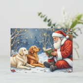 Kerstkaart Golden Retriever (Staand voorkant)