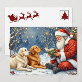 Kerstkaart Golden Retriever (Voorkant / Achterkant)