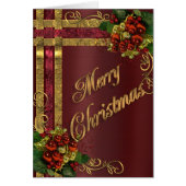 Kerstkaart goud en rood Victoriaans (Voorkant)