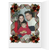 Kerstkaart goud en rood Victoriaans (Binnen (Links))