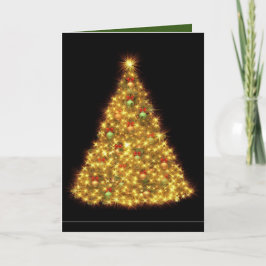 Kerstkaart 'Gouden Boom' Feestdagen Kaart