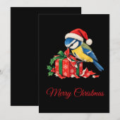 Kerstkaart Grappige Pimpelmees (Voorkant / Achterkant)