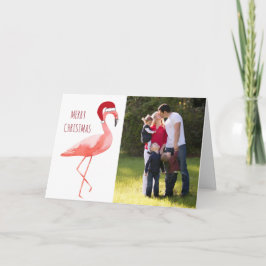 Kerstkaart grappige Santa flamingo Feestdagen Kaart