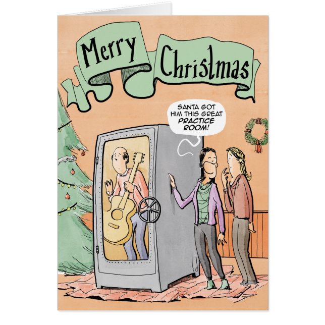 Kerstkaart Guitar-praktijkzaal (Voorkant)