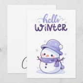 Kerstkaart 'Hallo Winter' (Voorkant / Achterkant)