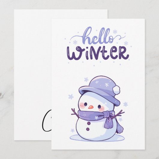 Kerstkaart 'Hallo Winter' (Voorkant / Achterkant)