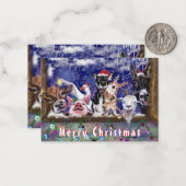 Kerstkaart Happy Boerderij Dieren Feest - Leuk Notitiekaartje (Voorkant / Achterkant in situ)