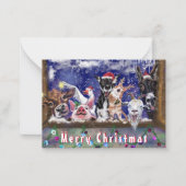 Kerstkaart Happy Boerderij Dieren Feest - Leuk Notitiekaartje (Voorkant)