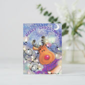 Kerstkaart Happy Reindeer Briefkaart (Staand voorkant)