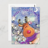 Kerstkaart Happy Reindeer Briefkaart (Voorkant / Achterkant)