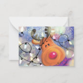 Kerstkaart Happy Reindeer Notitiekaartje (Achterkant)