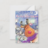 Kerstkaart Happy Reindeer Notitiekaartje (Voorkant)