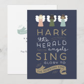 Kerstkaart 'Hark the Herald Angels' voor christene (Voorkant / Achterkant)