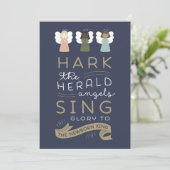 Kerstkaart 'Hark the Herald Angels' voor christene (Staand voorkant)