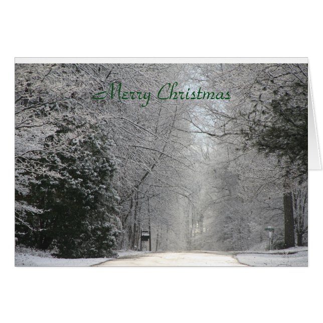 Kerstkaart, HD-fotografie Snowy Scene (Voorkant Horizontaal)