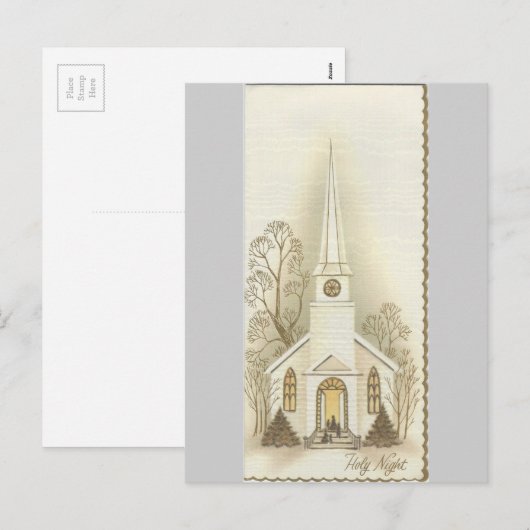  kerstKaart "Heilige Nacht" Feestdagenkaart (Voorkant / Achterkant)