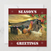 kerstkaart Hen Barn Coop Boerderij (Voorkant)